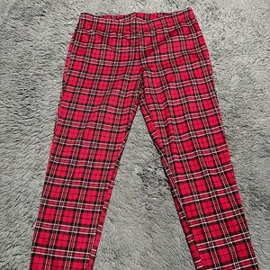 Forever 21 Red Plaid Leggings